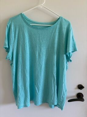 Eileen Fisher organic linen short sleeve shirt spring summer coastal